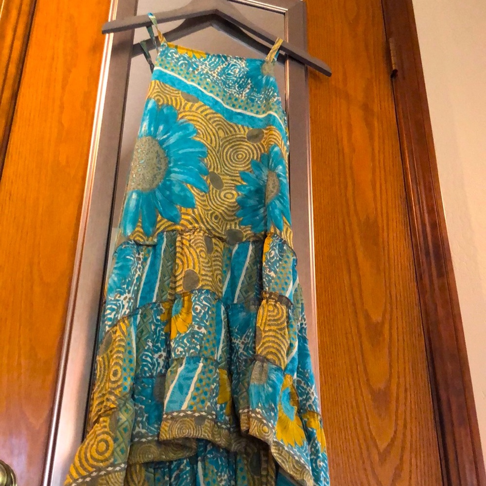 Stunning SILK designer dress-short front- long back fits small